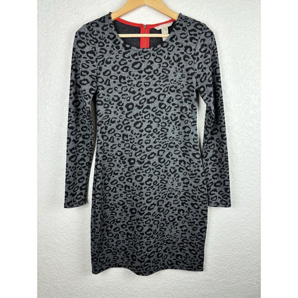 Banana Republic Leopard Womens Dress Size 4P Black Gray Career Cheetah Work - Picture 1 of 7